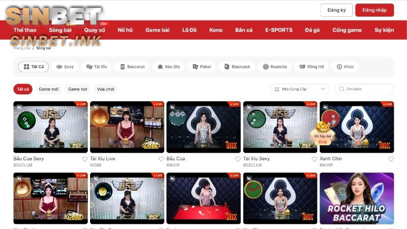 TRANG CHỦ SINBET - SIN BET CASINO 31 CHƠI CASINO SIÊU ĐỈNH TẠI NHÀ CÁI