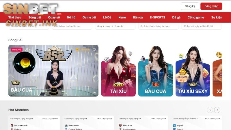 TRANG CHỦ SINBET - SIN BET CASINO 33 SINBET