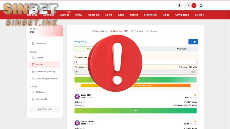 RÚT TIỀN SINBET - CHIA SẺ CÁCH ĐỔI THƯỞNG NHANH CHÓNG 6 RÚT TIỀN SINBET