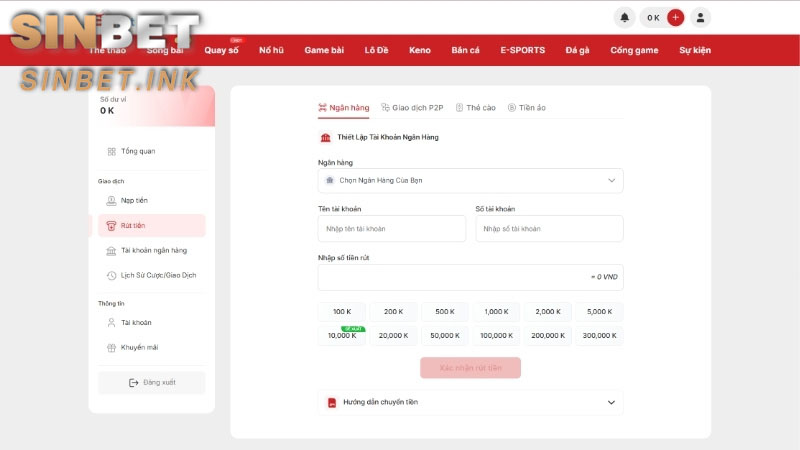 RÚT TIỀN SINBET - CHIA SẺ CÁCH ĐỔI THƯỞNG NHANH CHÓNG 5 RÚT TIỀN SINBET
